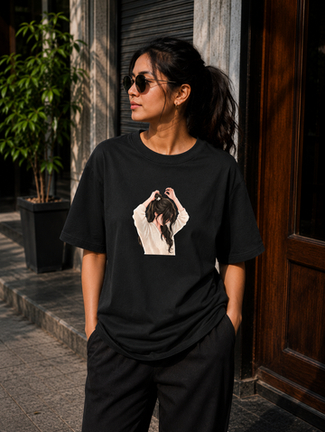 Women’s Oversized Girl Graphic T-Shirt